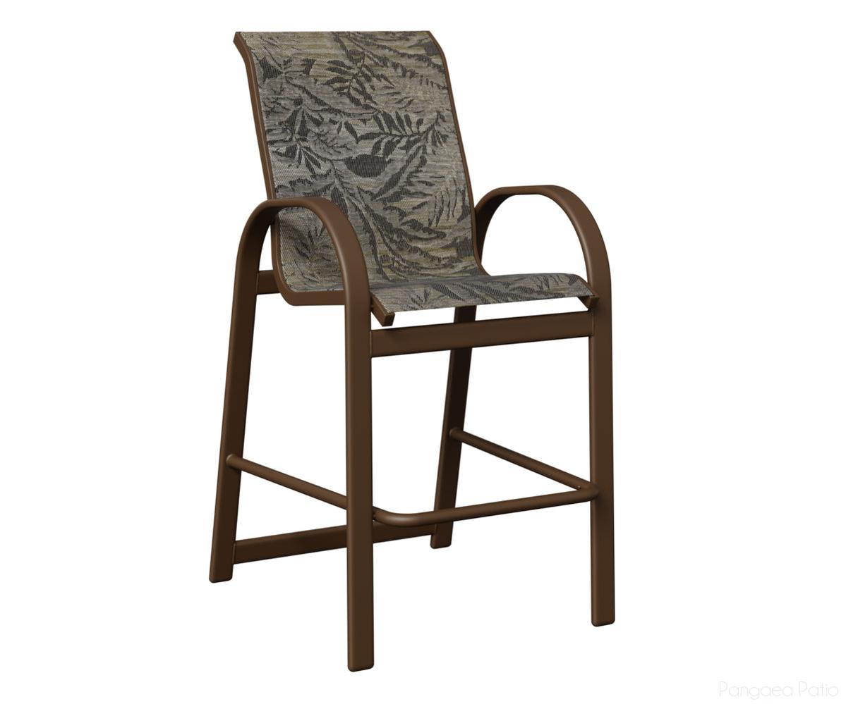BGMBSMV-Berlin Gardens-Murphy Sling Bar Chair-Mesquite Wood Vein Aluminum BG-Pangaea Patio