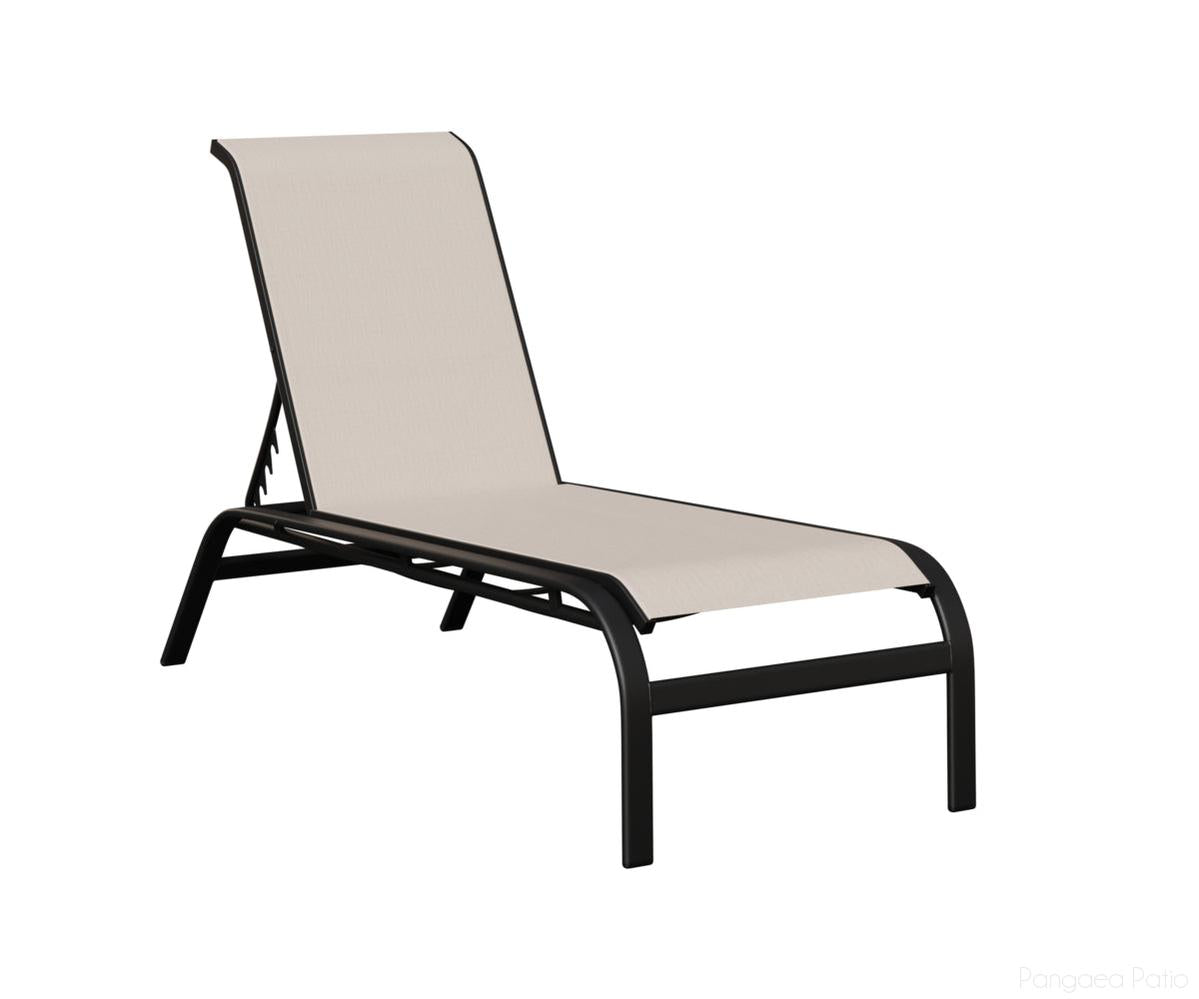 BGMCSMB-Berlin Gardens-Murphy Sling Chaise Lounge Without Arms-Black Aluminum BG-Pangaea Patio