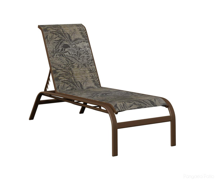 BGMCSMV-Berlin Gardens-Murphy Sling Chaise Lounge Without Arms-Mesquite Wood Vein Aluminum BG-Pangaea Patio