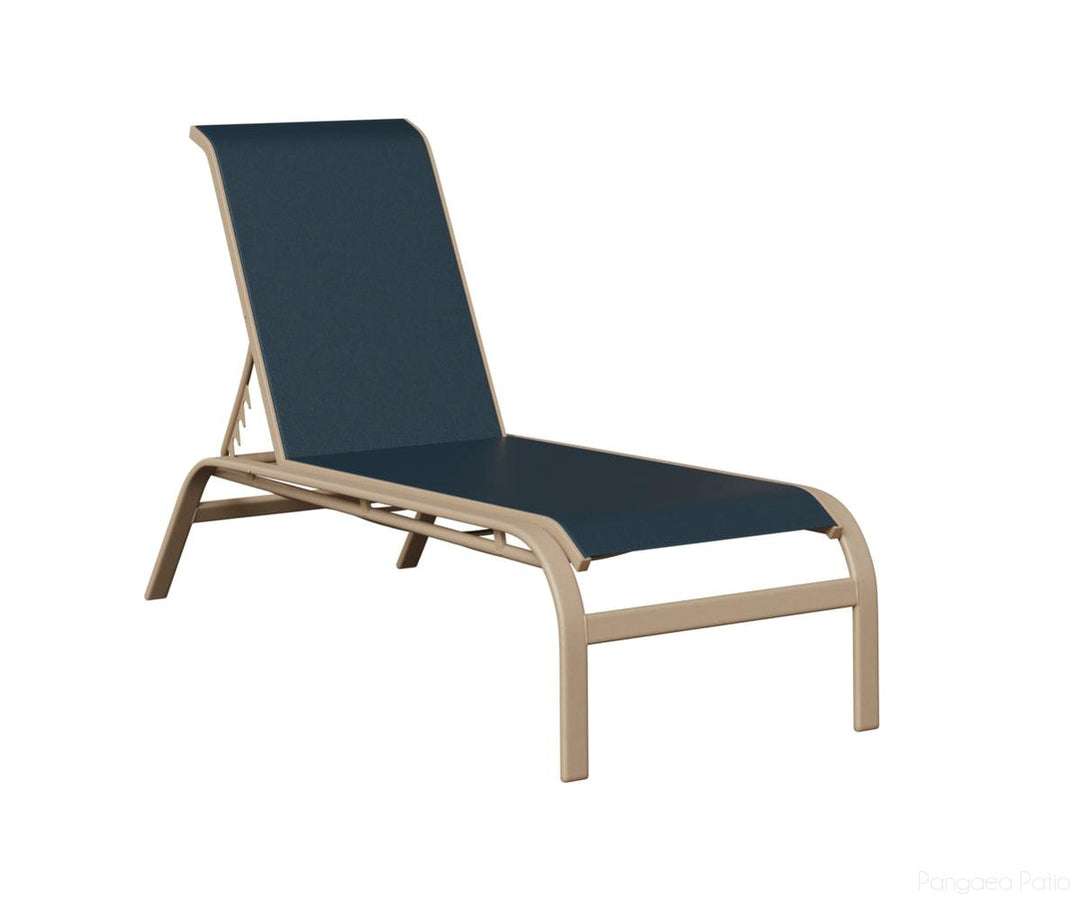 BGMCSSA-Berlin Gardens-Murphy Sling Chaise Lounge Without Arms-Sahara Speckle Aluminum BG-Pangaea Patio