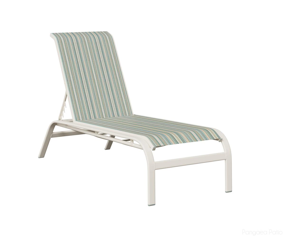 BGMCSMW-Berlin Gardens-Murphy Sling Chaise Lounge Without Arms-White Aluminum BG-Pangaea Patio