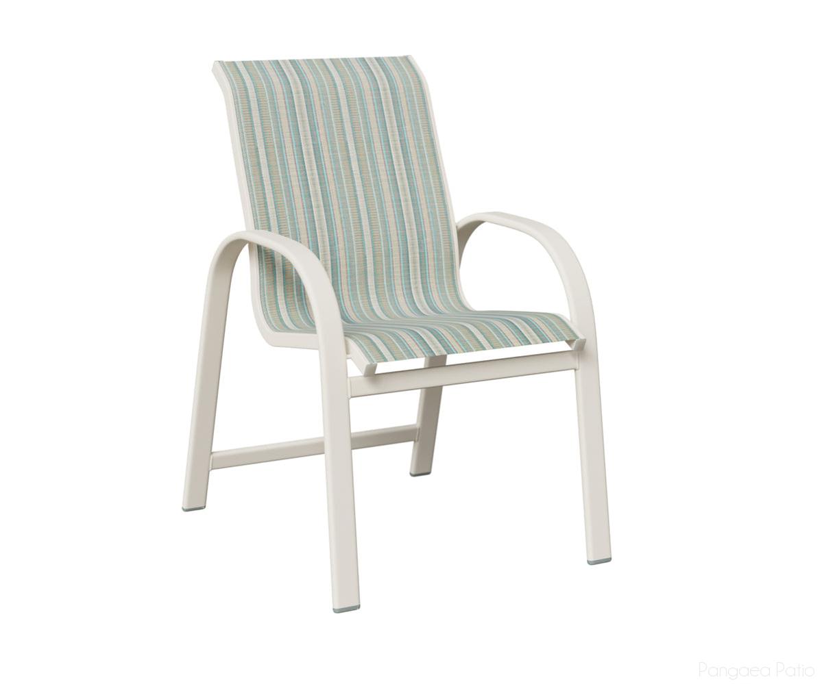 BGMDSMW-Berlin Gardens-Murphy Sling Dining Chair-White Aluminum BG-Pangaea Patio
