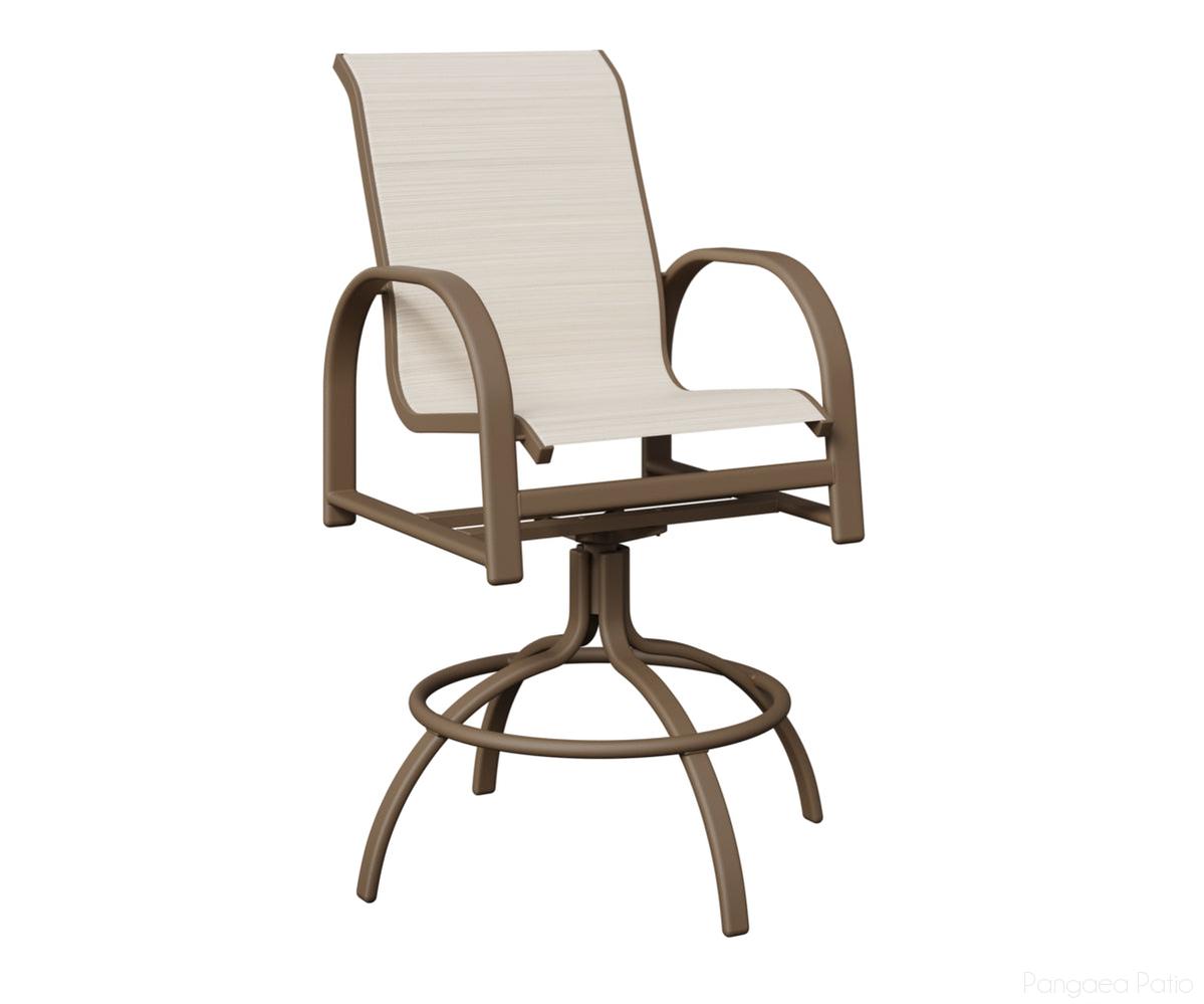 BGMSBSCL-Berlin Gardens-Murphy Sling Swivel Bar Chair-Clay Aluminum BG-Pangaea Patio