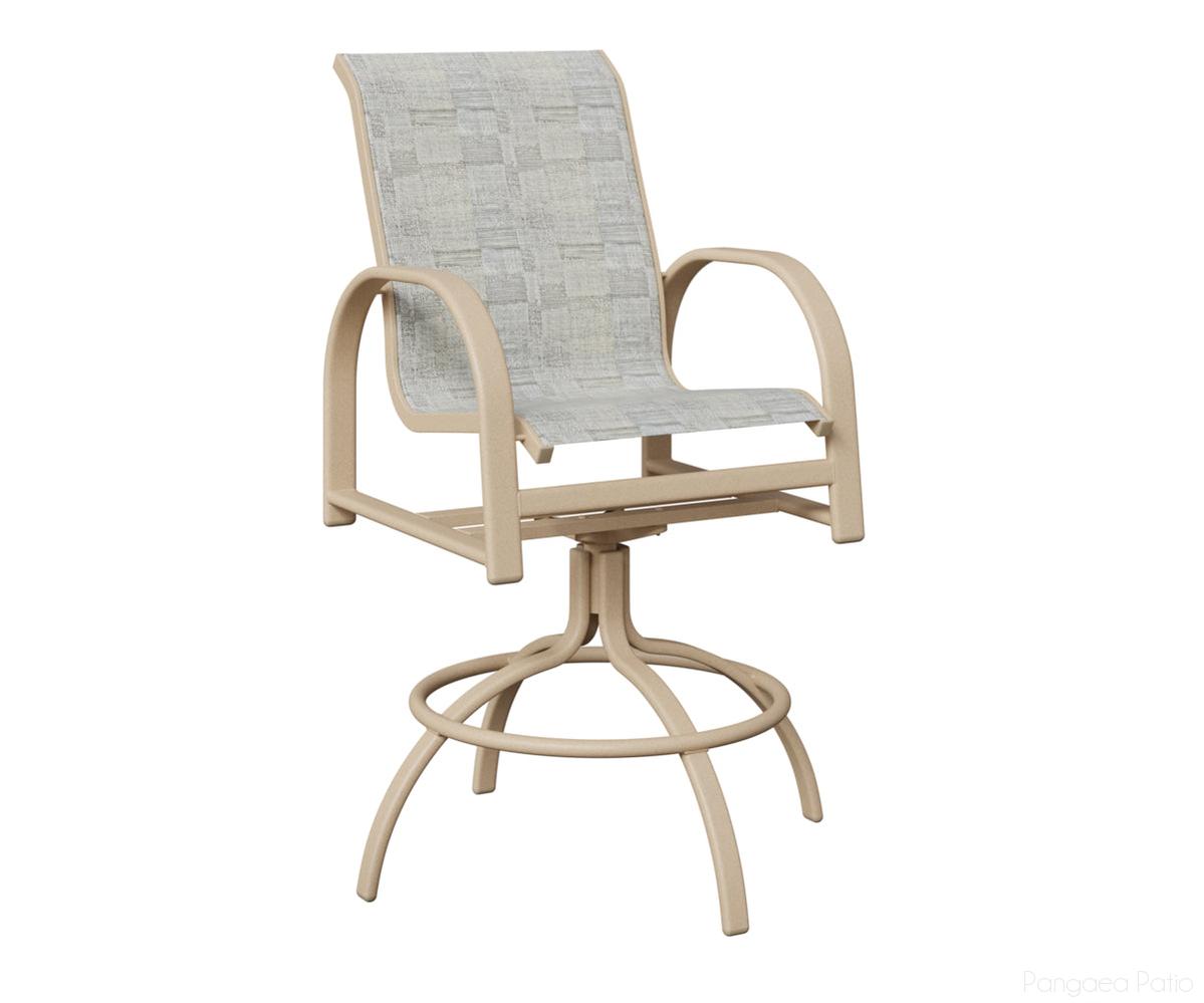 BGMSBSLM-Berlin Gardens-Murphy Sling Swivel Bar Chair-Luna Multi Aluminum BG-Pangaea Patio