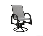 BGMSRDSMB-Berlin Gardens-Murphy Sling Swivel Rocker Dining Chair-Black Aluminum BG-Pangaea Patio