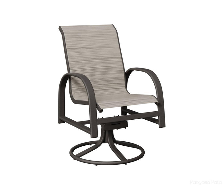 BGMSRDSGT-Berlin Gardens-Murphy Sling Swivel Rocker Dining Chair-Granite Speckle Aluminum BG-Pangaea Patio