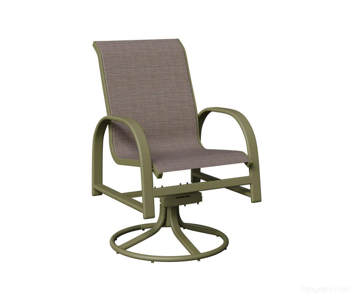 BGMSRDSGS-Berlin Gardens-Murphy Sling Swivel Rocker Dining Chair-Green Sage Aluminum BG-Pangaea Patio