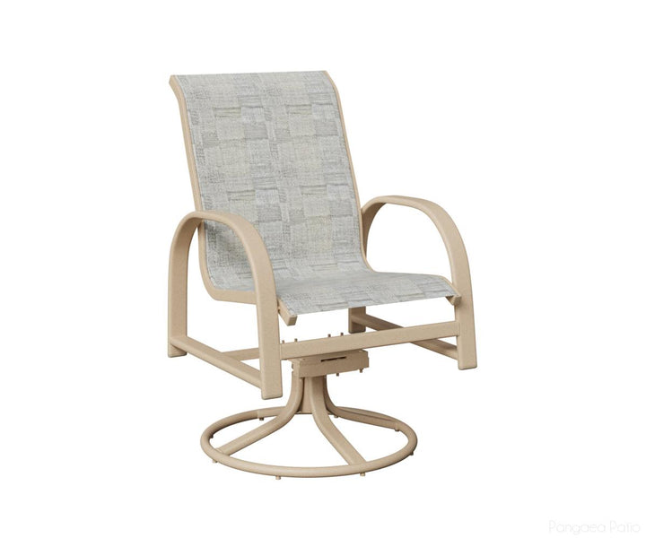 BGMSRDSLM-Berlin Gardens-Murphy Sling Swivel Rocker Dining Chair-Luna Multi Aluminum BG-Pangaea Patio