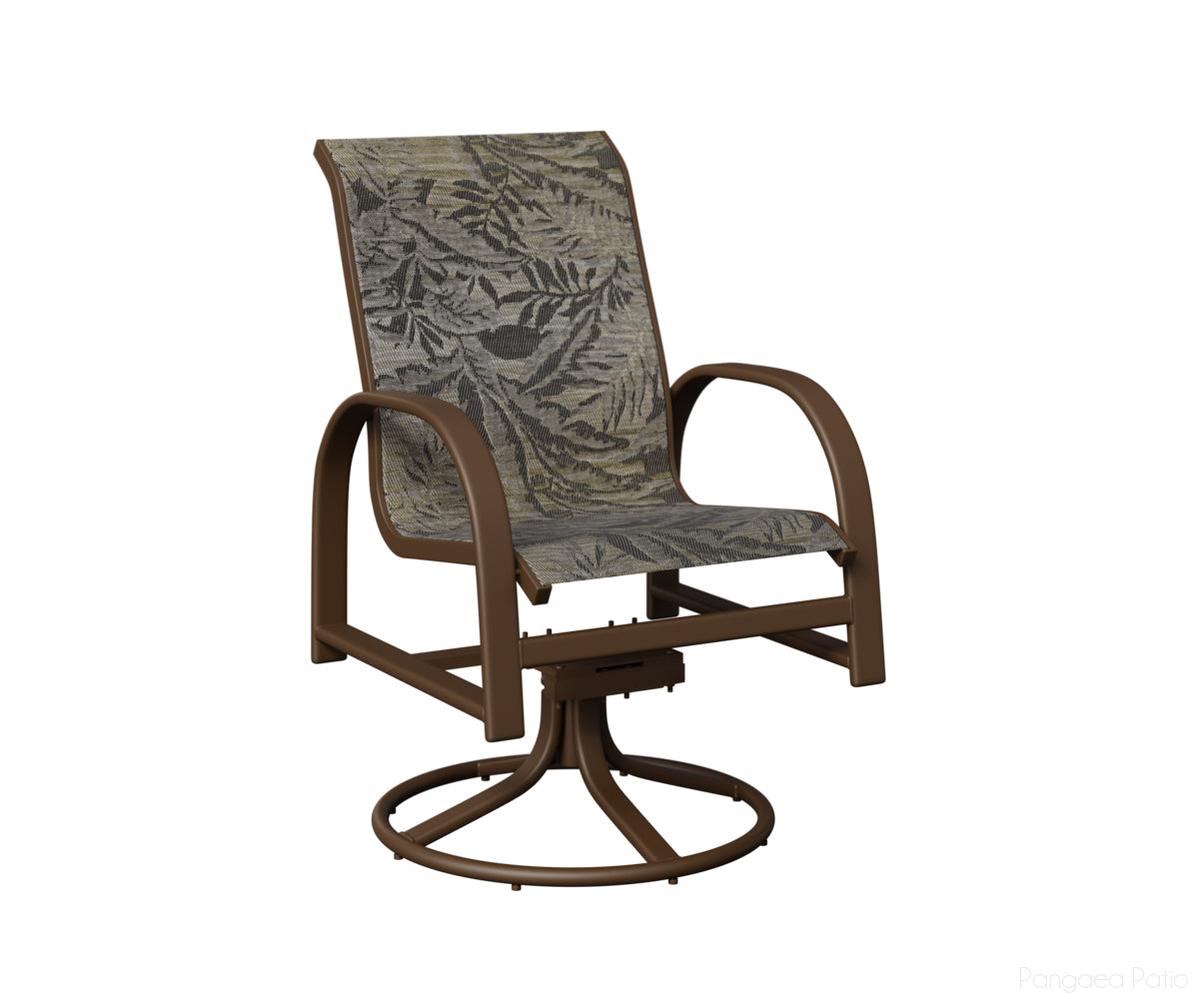 BGMSRDSMV-Berlin Gardens-Murphy Sling Swivel Rocker Dining Chair-Mesquite Wood Vein Aluminum BG-Pangaea Patio