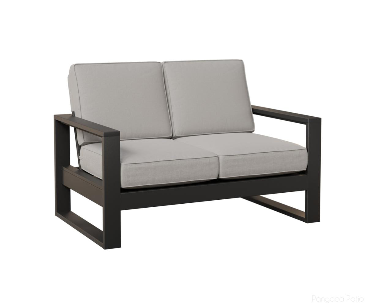 BGNHL5233MGB-Berlin Gardens-Nordic High Back Loveseat-MGP Matte Black-Pangaea Patio