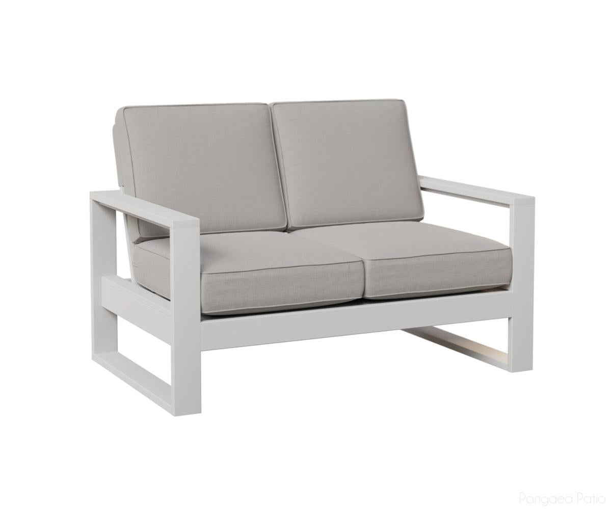 BGNHL5233MGW-Berlin Gardens-Nordic High Back Loveseat-MGP Matte White-Pangaea Patio