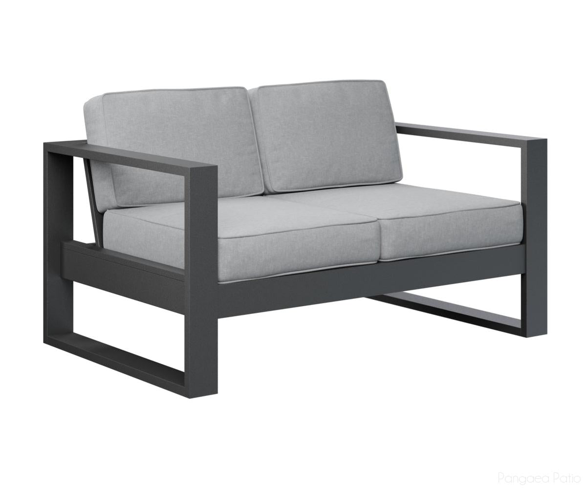 BGNL5224MGB-Berlin Gardens-Nordic Loveseat-MGP Matte Black-Pangaea Patio