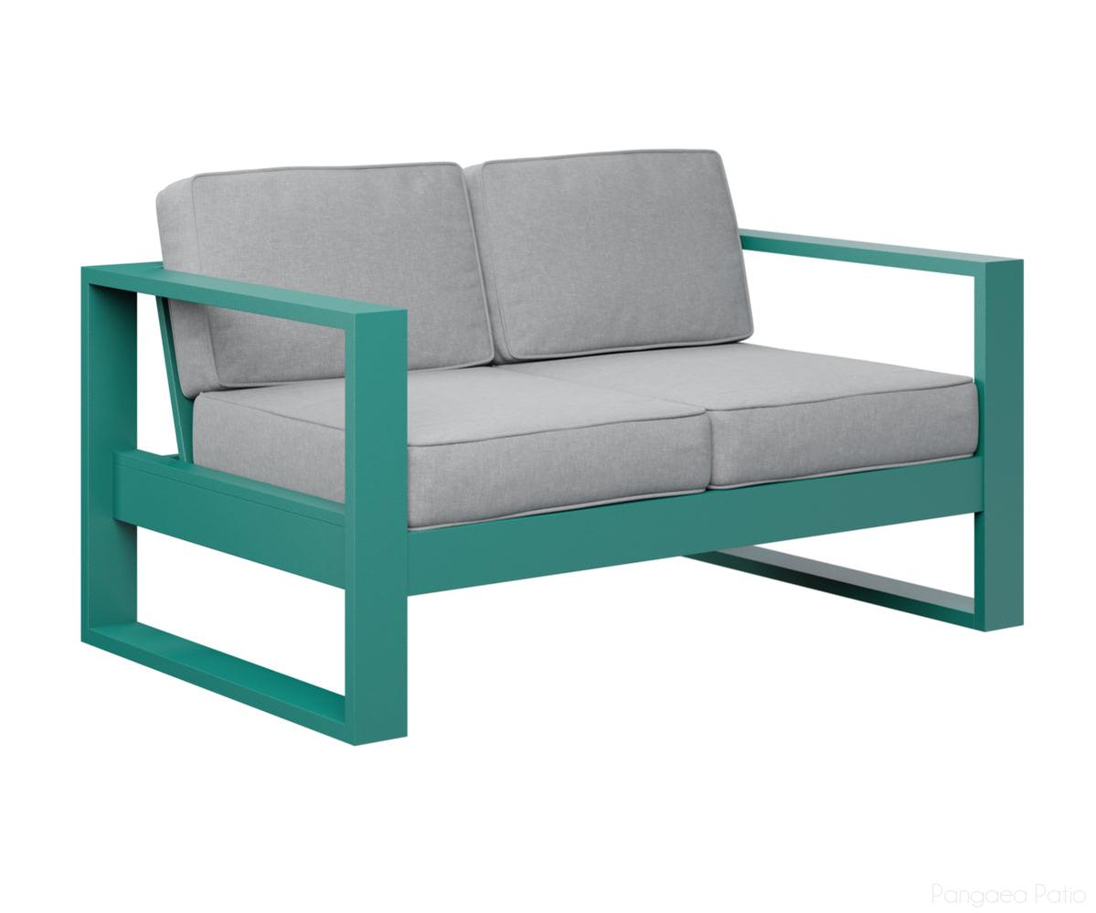 BGNL5224MGT-Berlin Gardens-Nordic Loveseat-MGP Teal-Pangaea Patio