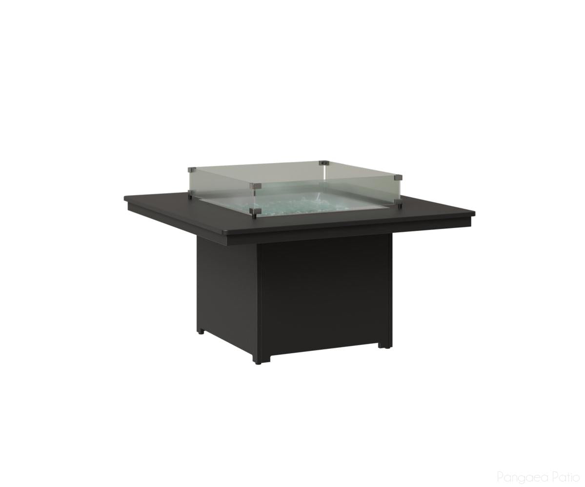 BGNSFP2547MGB-Berlin Gardens-Numa Square Fire Pit (Chat Height)-MGP Matte Black-Pangaea Patio
