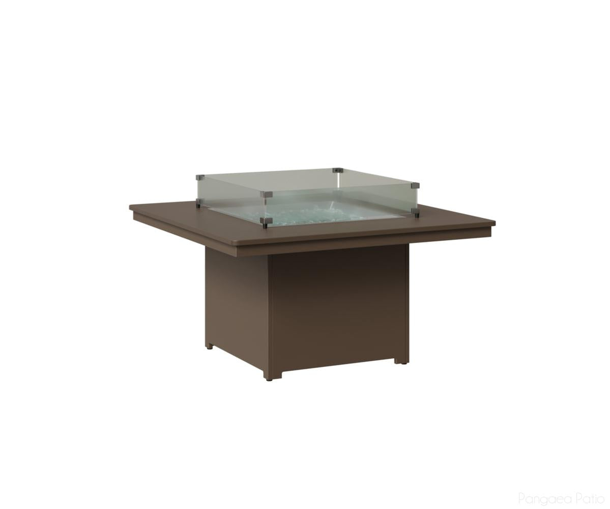 BGNHFP2547BZCL-Berlin Gardens-Numa Square Fire Pit - Hammered Top-Bronze BG-MGP Clay-Pangaea Patio