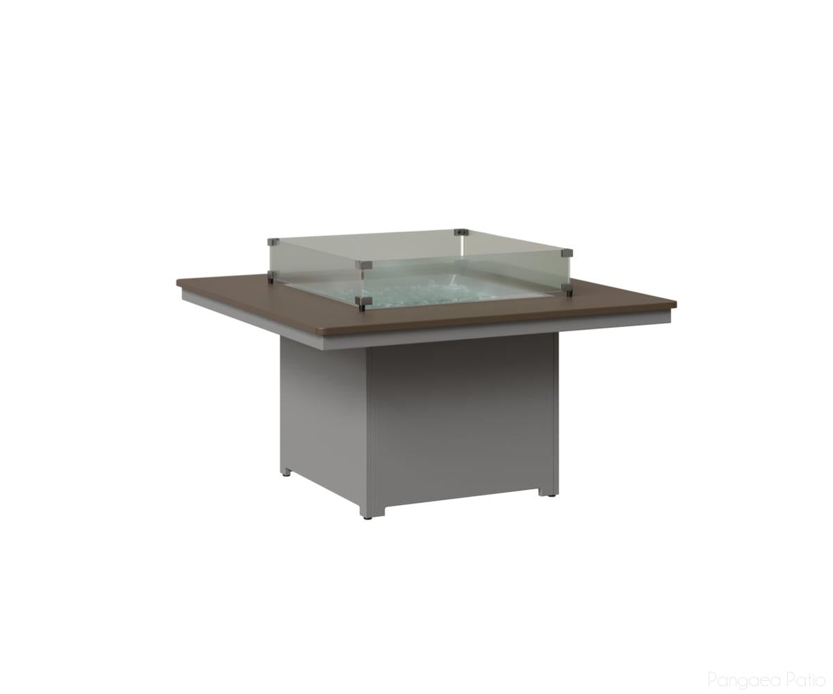 BGNHFP2547BZFO-Berlin Gardens-Numa Square Fire Pit - Hammered Top-Bronze BG-MGP Fog-Pangaea Patio