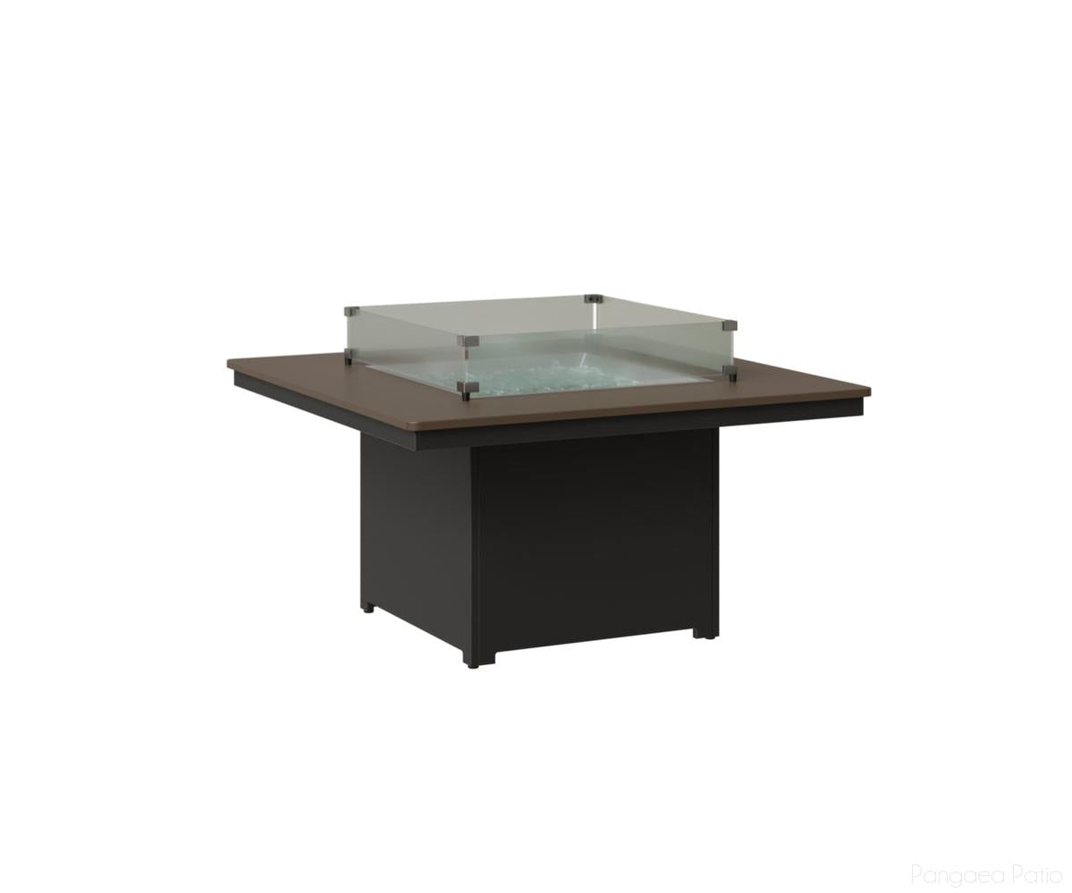 BGNHFP2547BZMB-Berlin Gardens-Numa Square Fire Pit - Hammered Top-Bronze BG-MGP Matte Black-Pangaea Patio