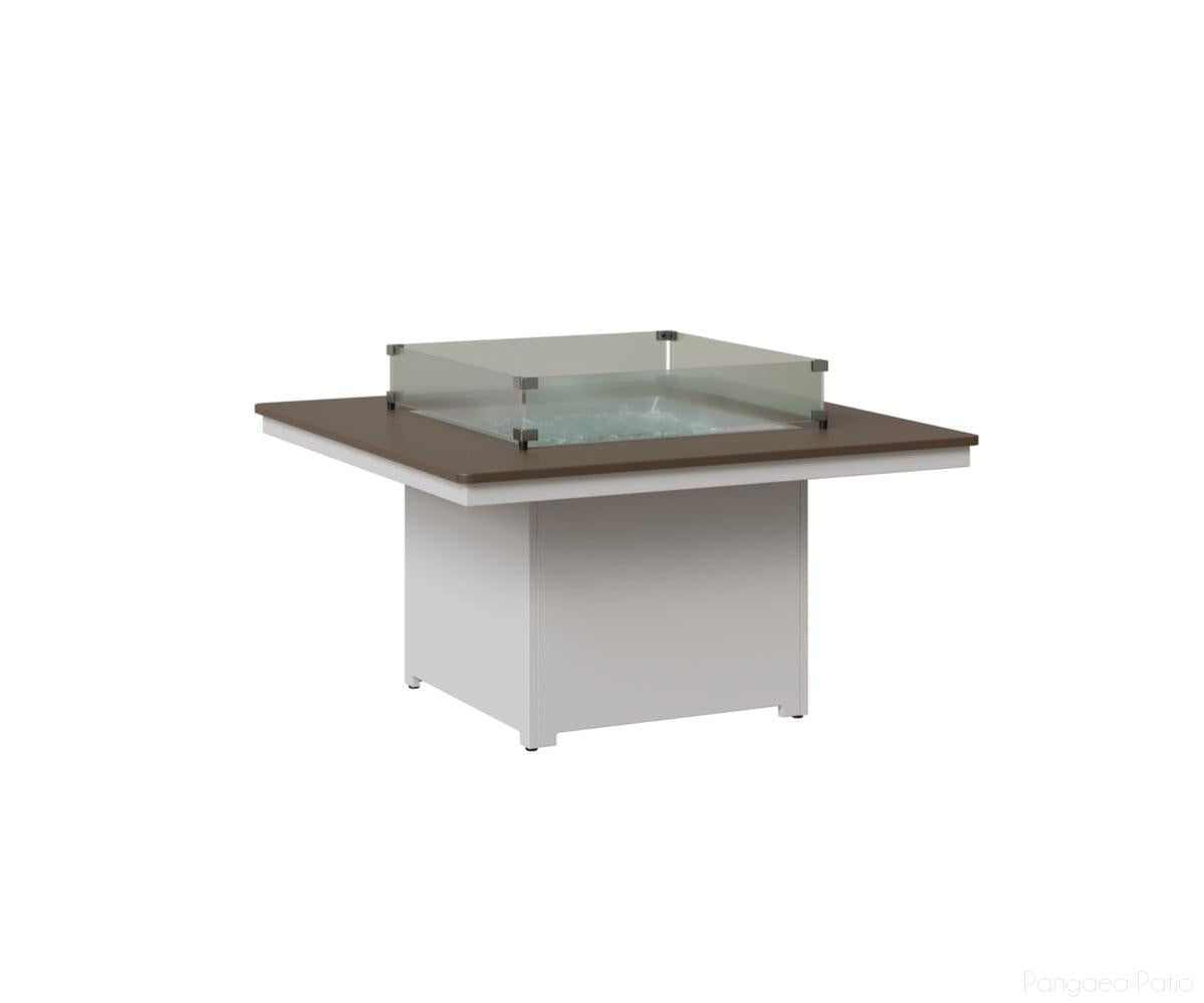BGNHFP2547BZMW-Berlin Gardens-Numa Square Fire Pit - Hammered Top-Bronze BG-MGP Matte White-Pangaea Patio
