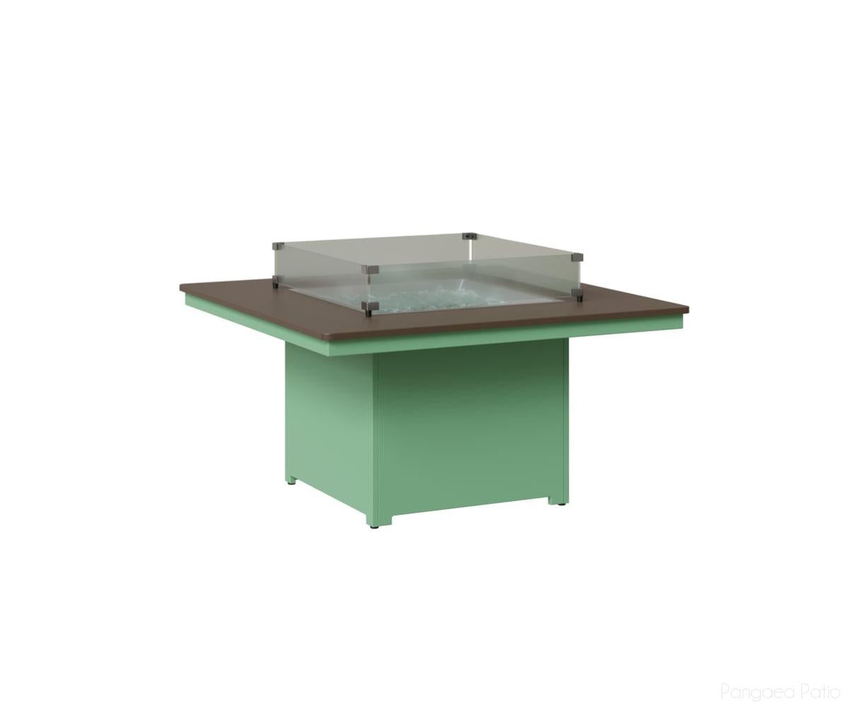 BGNHFP2547BZMI-Berlin Gardens-Numa Square Fire Pit - Hammered Top-Bronze BG-MGP Mint-Pangaea Patio