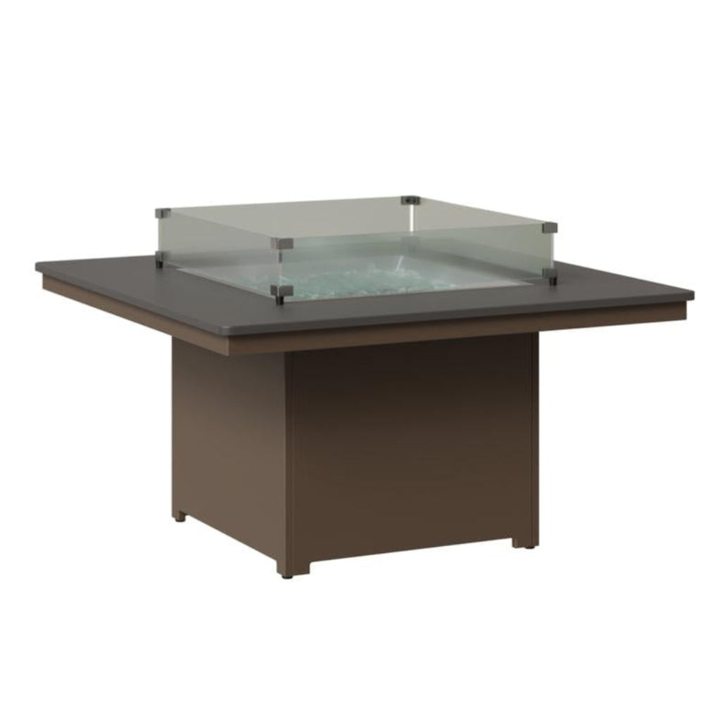 BGNHFP2547STCL-Berlin Gardens-Numa Square Fire Pit - Hammered Top-Stainless BG-MGP Clay-Pangaea Patio