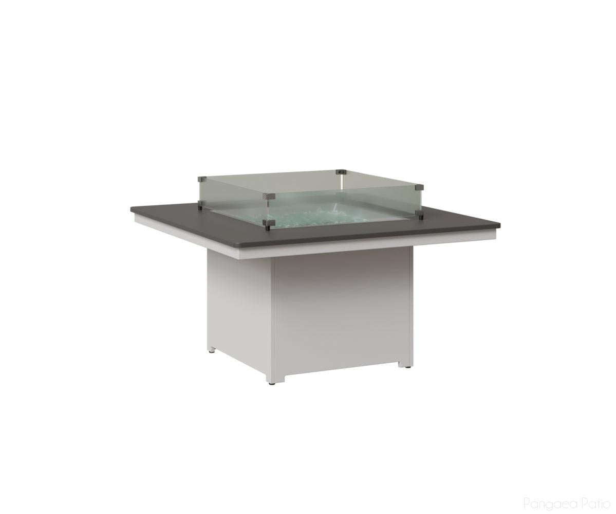 BGNHFP2547STMW-Berlin Gardens-Numa Square Fire Pit - Hammered Top-Stainless BG-MGP Matte White-Pangaea Patio