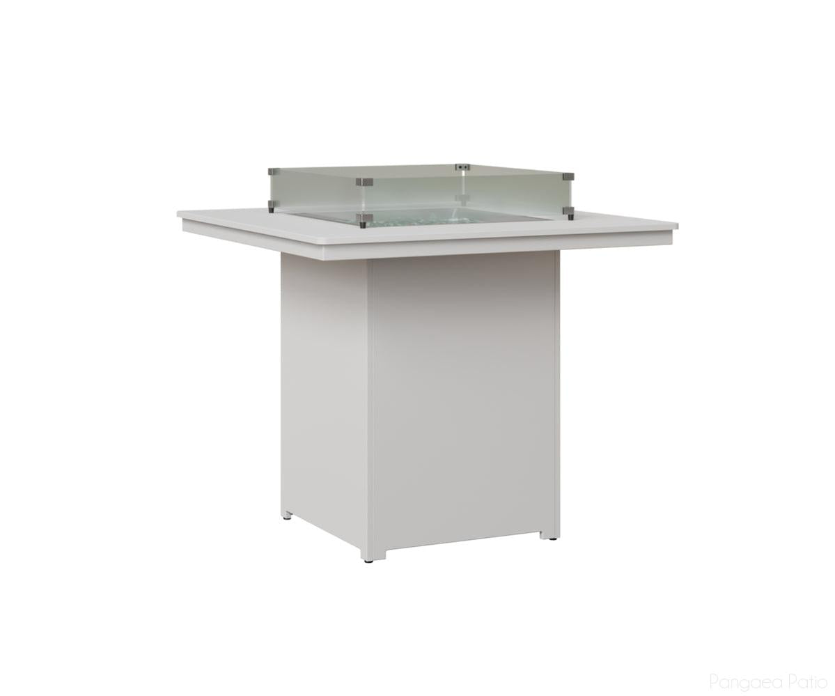BGNSFT3947BMGW-Berlin Gardens-Numa Square Fire Table - Bar Height-MGP Matte White-Pangaea Patio