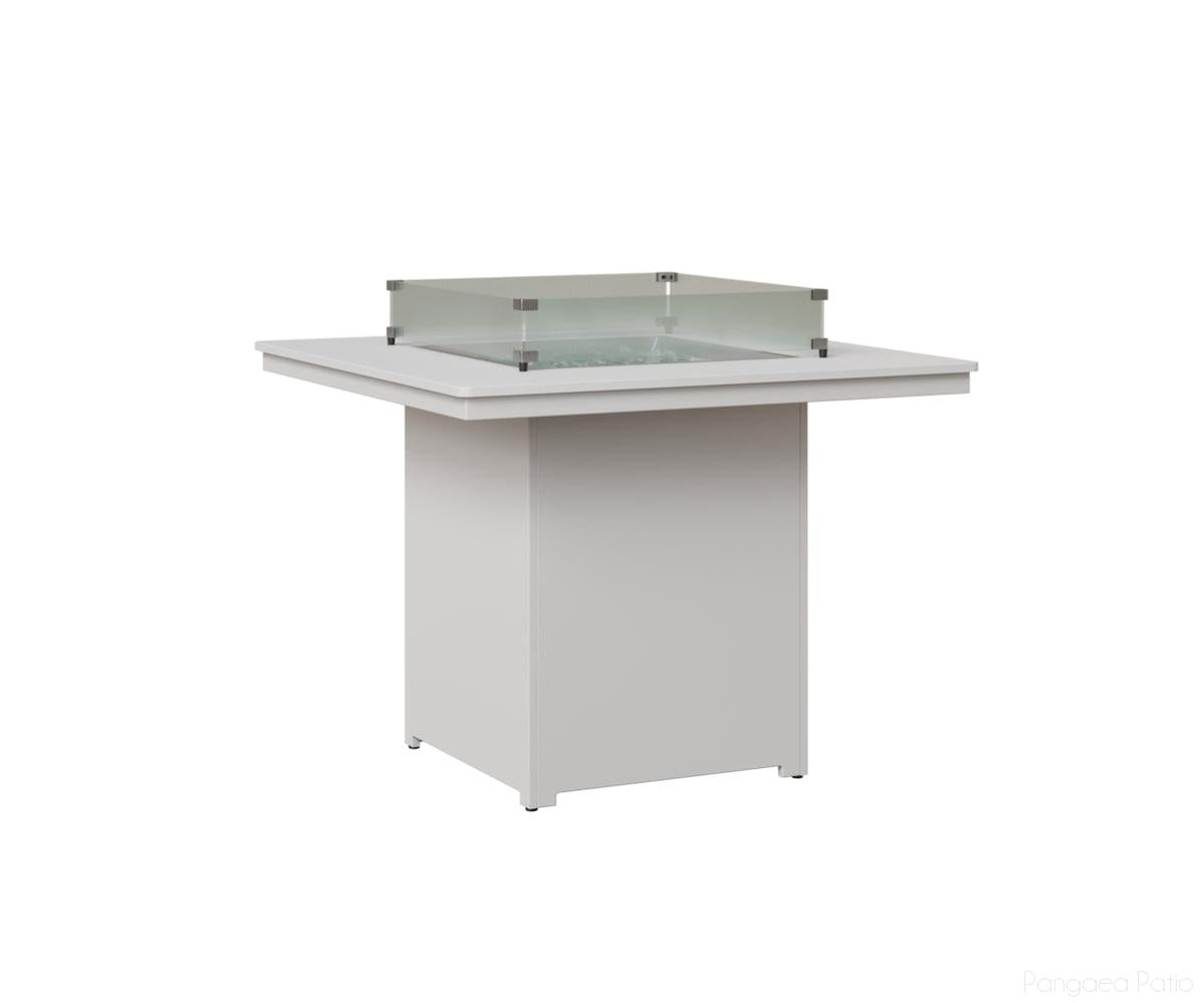 BGNSFT3647CMGW-Berlin Gardens-Numa Square Fire Table - Counter Height-MGP Matte White-Pangaea Patio