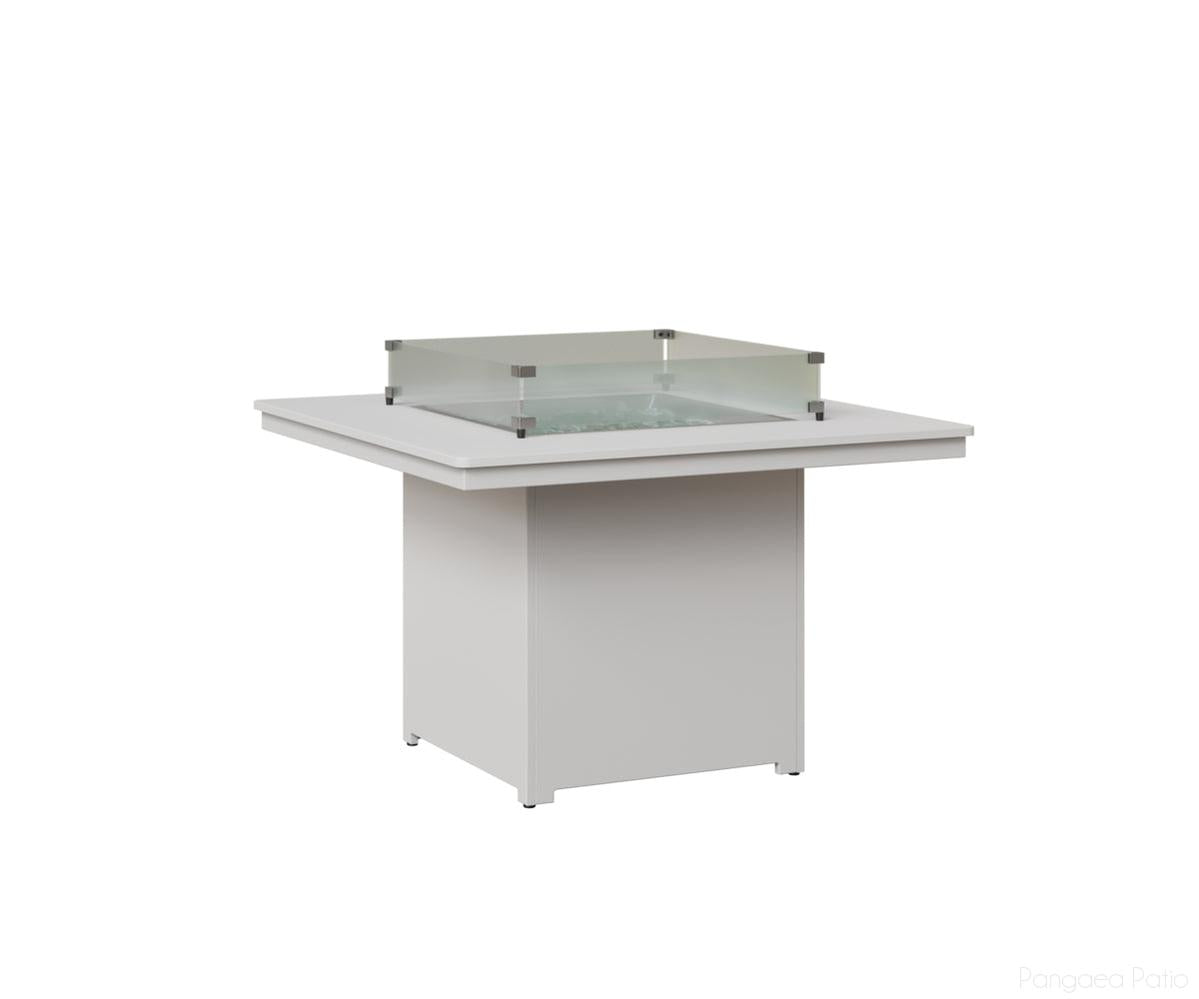 BGNSFT3147DMGW-Berlin Gardens-Numa Square Fire Table - Dining Height-MGP Matte White-Pangaea Patio