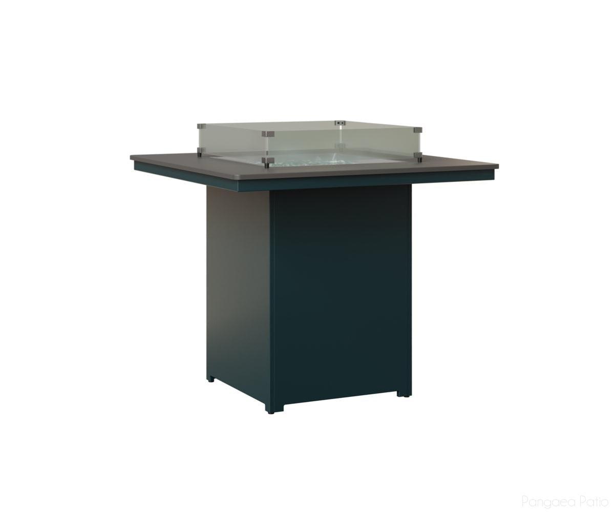 BGNHFT3947BSTBE-Berlin Gardens-Numa Square Fire Table - Hammered Top - Bar Height-Stainless BG-MGP Berry-Pangaea Patio