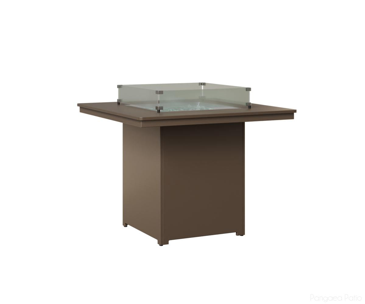 BGNHFT3647CBZCL-Berlin Gardens-Numa Square Fire Table - Hammered Top - Counter Height-Bronze BG-MGP Clay-Pangaea Patio