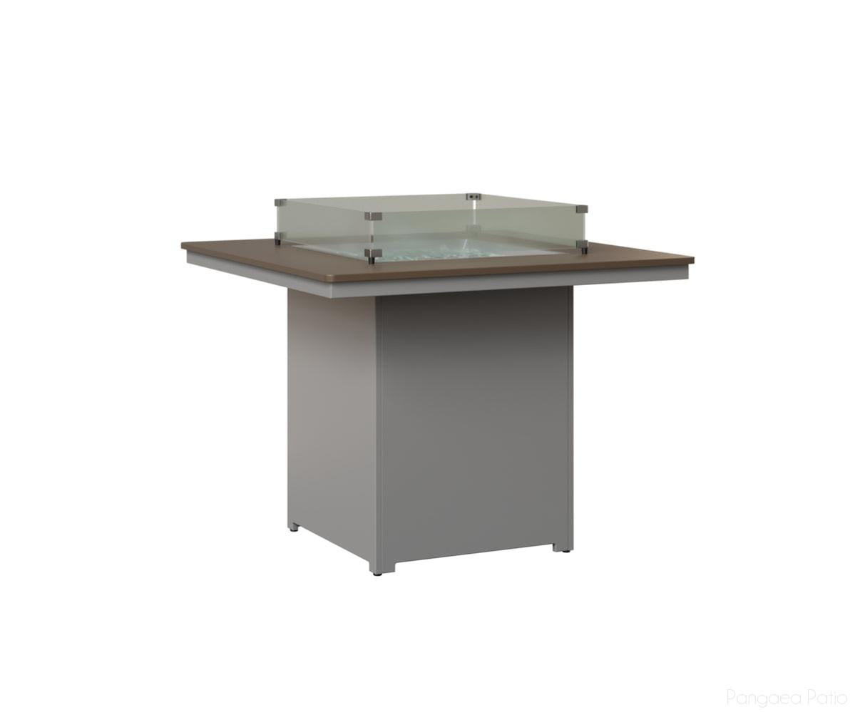 BGNHFT3647CBZFO-Berlin Gardens-Numa Square Fire Table - Hammered Top - Counter Height-Bronze BG-MGP Fog-Pangaea Patio