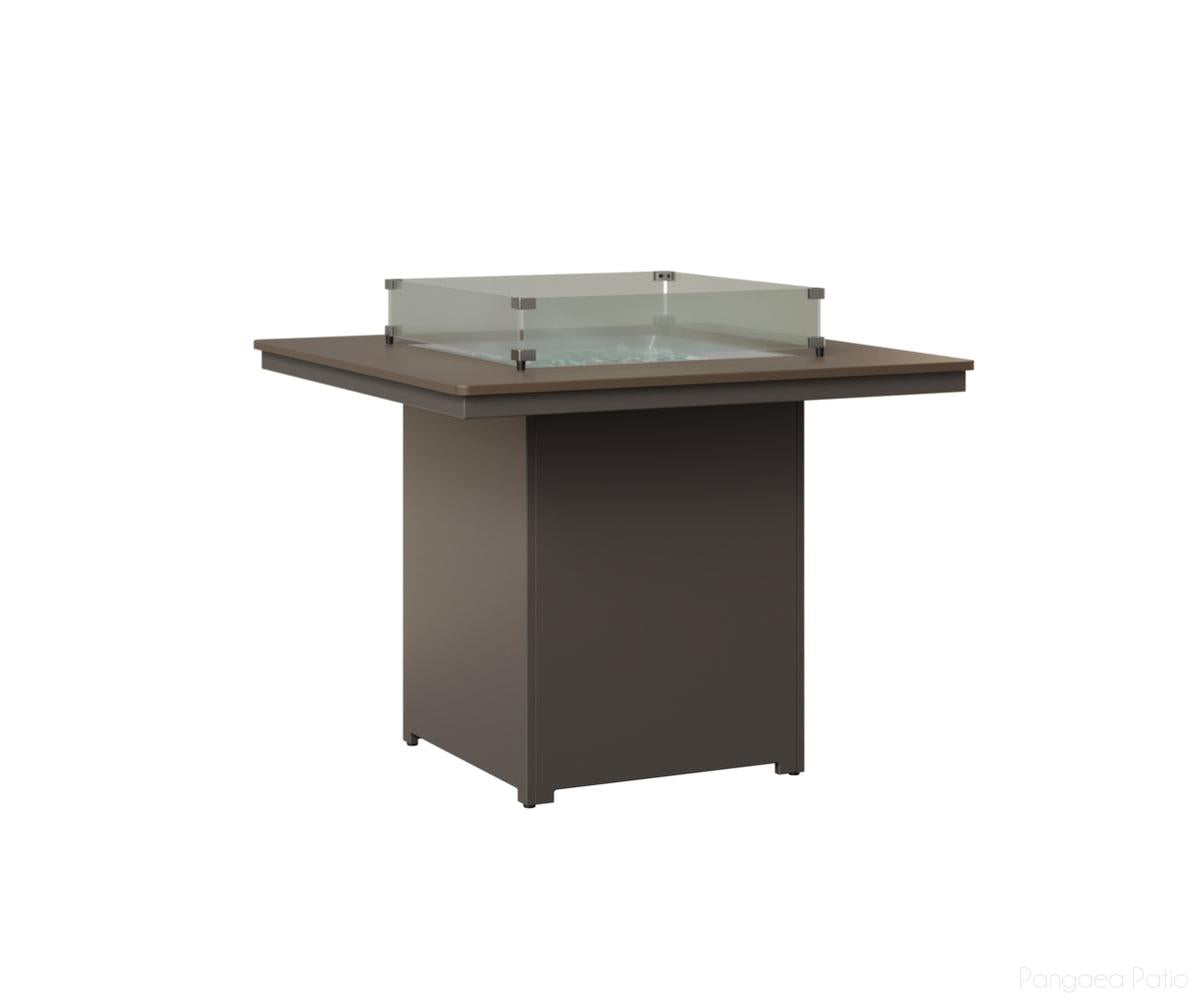 BGNHFT3647CBZGR-Berlin Gardens-Numa Square Fire Table - Hammered Top - Counter Height-Bronze BG-MGP Graphite-Pangaea Patio
