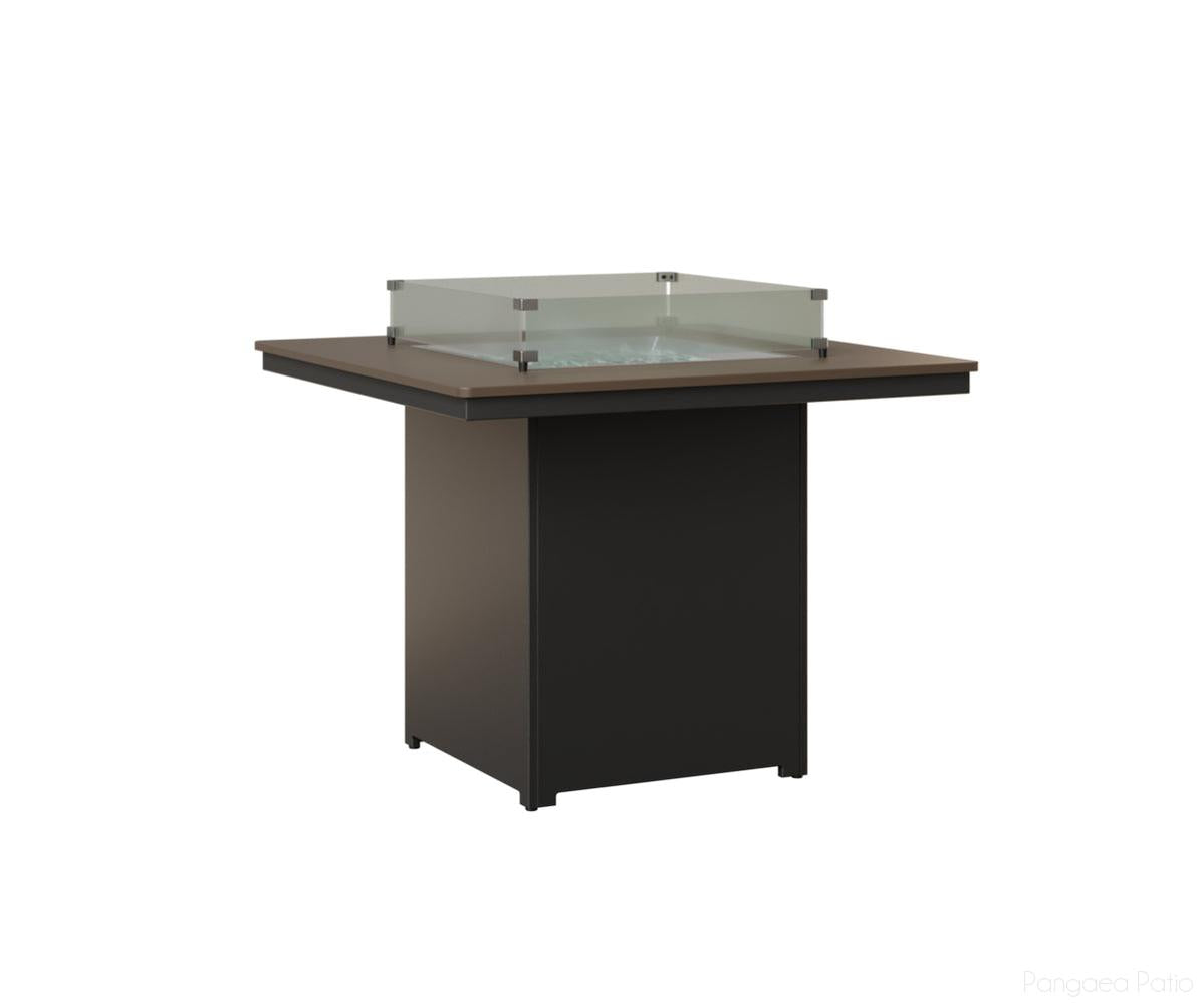 BGNHFT3647CBZMB-Berlin Gardens-Numa Square Fire Table - Hammered Top - Counter Height-Bronze BG-MGP Matte Black-Pangaea Patio