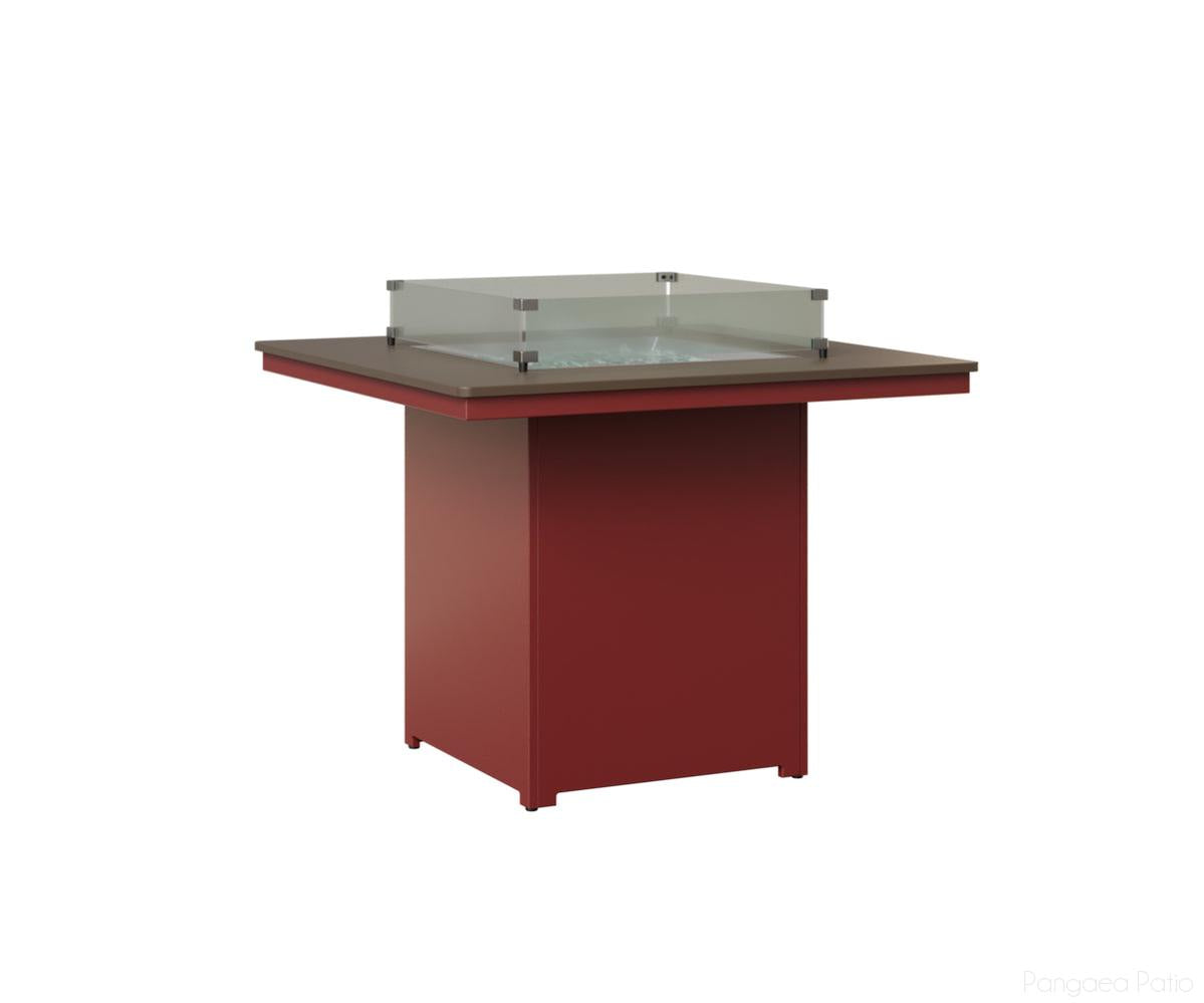 BGNHFT3647CBZRE-Berlin Gardens-Numa Square Fire Table - Hammered Top - Counter Height-Bronze BG-MGP Red-Pangaea Patio