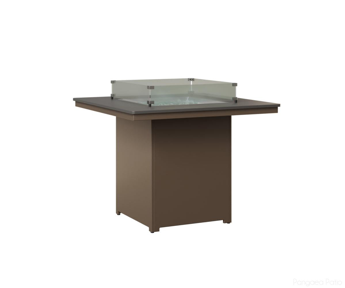 BGNHFT3647CSTCL-Berlin Gardens-Numa Square Fire Table - Hammered Top - Counter Height-Stainless BG-MGP Clay-Pangaea Patio