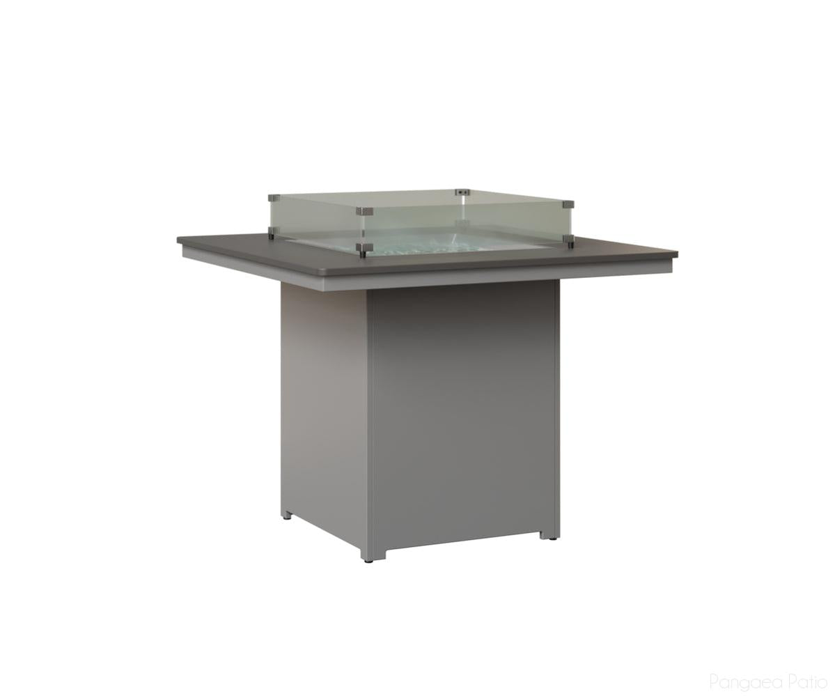 BGNHFT3647CSTFO-Berlin Gardens-Numa Square Fire Table - Hammered Top - Counter Height-Stainless BG-MGP Fog-Pangaea Patio