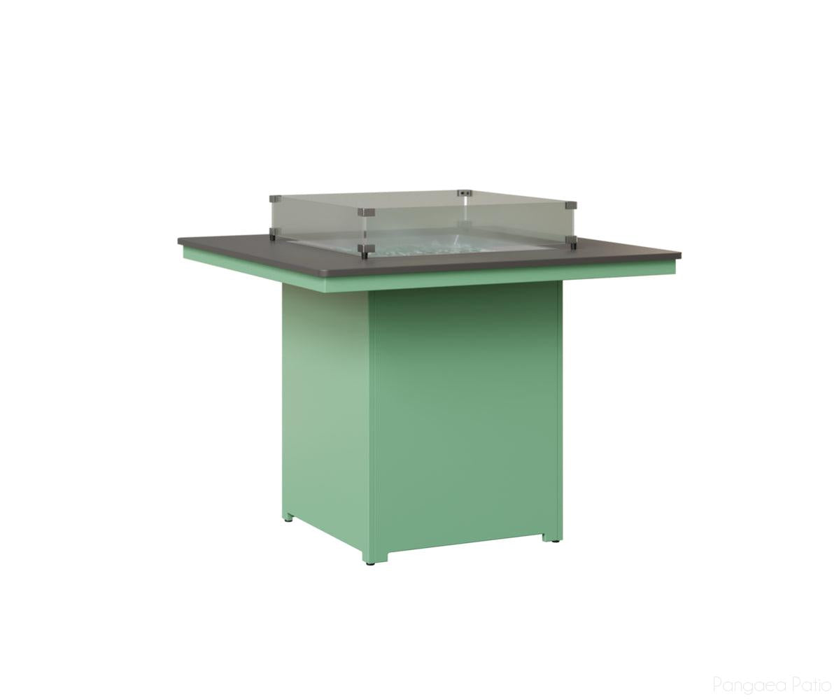 BGNHFT3647CSTMI-Berlin Gardens-Numa Square Fire Table - Hammered Top - Counter Height-Stainless BG-MGP Mint-Pangaea Patio