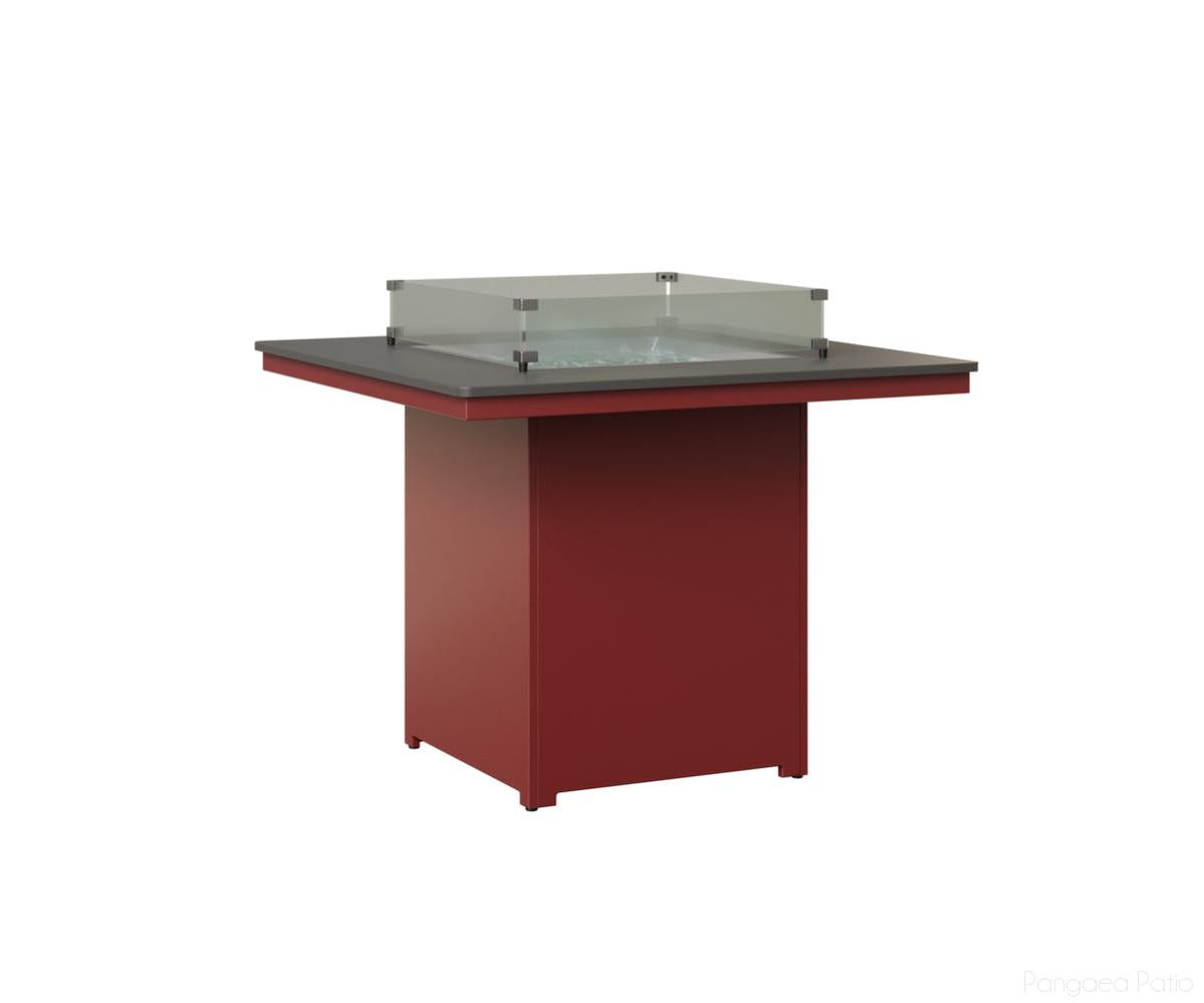 BGNHFT3647CSTRE-Berlin Gardens-Numa Square Fire Table - Hammered Top - Counter Height-Stainless BG-MGP Red-Pangaea Patio