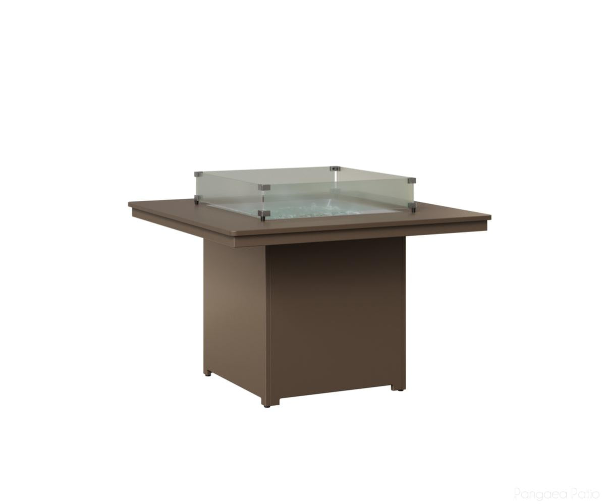 BGNHFT3147DBZCL-Berlin Gardens-Numa Square Fire Table - Hammered Top - Dining Height-Bronze BG-MGP Clay-Pangaea Patio