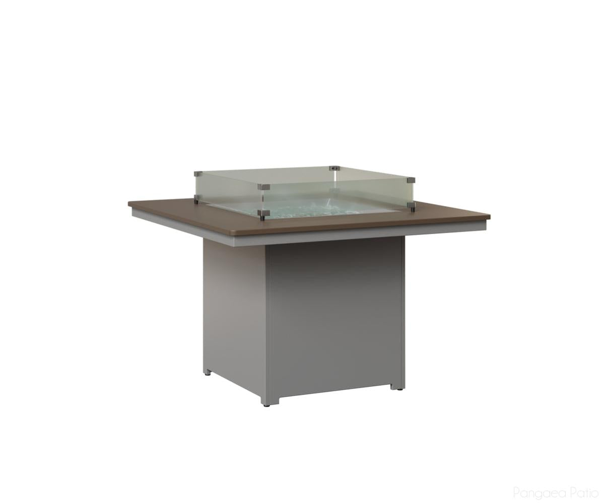 BGNHFT3147DBZFO-Berlin Gardens-Numa Square Fire Table - Hammered Top - Dining Height-Bronze BG-MGP Fog-Pangaea Patio