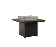 BGNHFT3147DBZMB-Berlin Gardens-Numa Square Fire Table - Hammered Top - Dining Height-Bronze BG-MGP Matte Black-Pangaea Patio