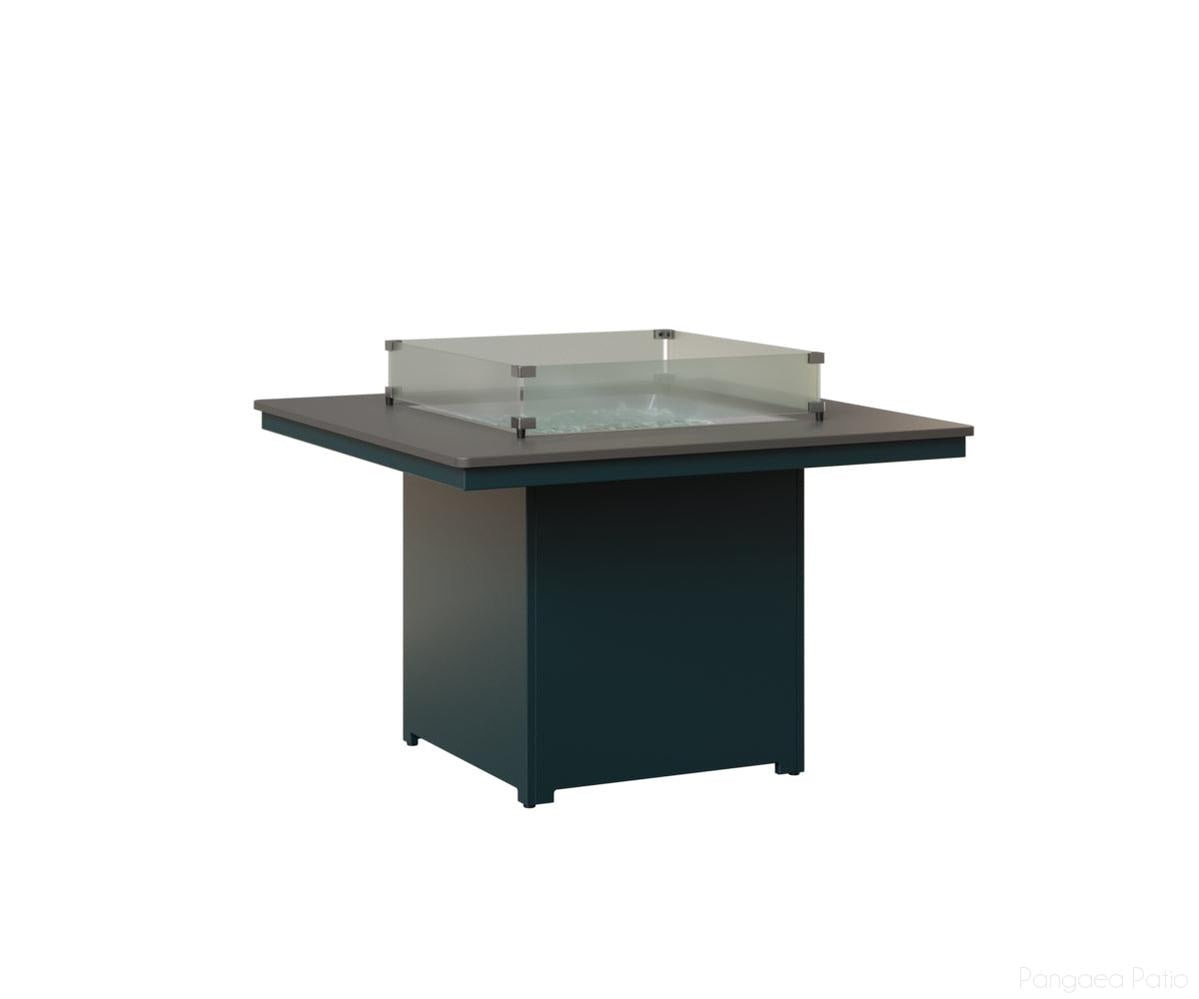 BGNHFT3147DSTBE-Berlin Gardens-Numa Square Fire Table - Hammered Top - Dining Height-Stainless BG-MGP Berry-Pangaea Patio