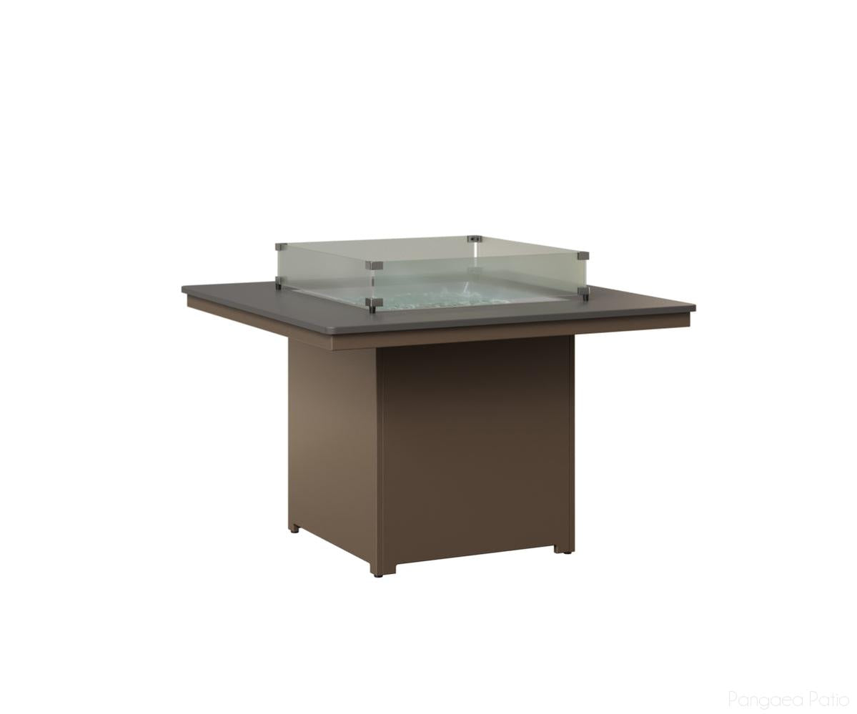 BGNHFT3147DSTCL-Berlin Gardens-Numa Square Fire Table - Hammered Top - Dining Height-Stainless BG-MGP Clay-Pangaea Patio
