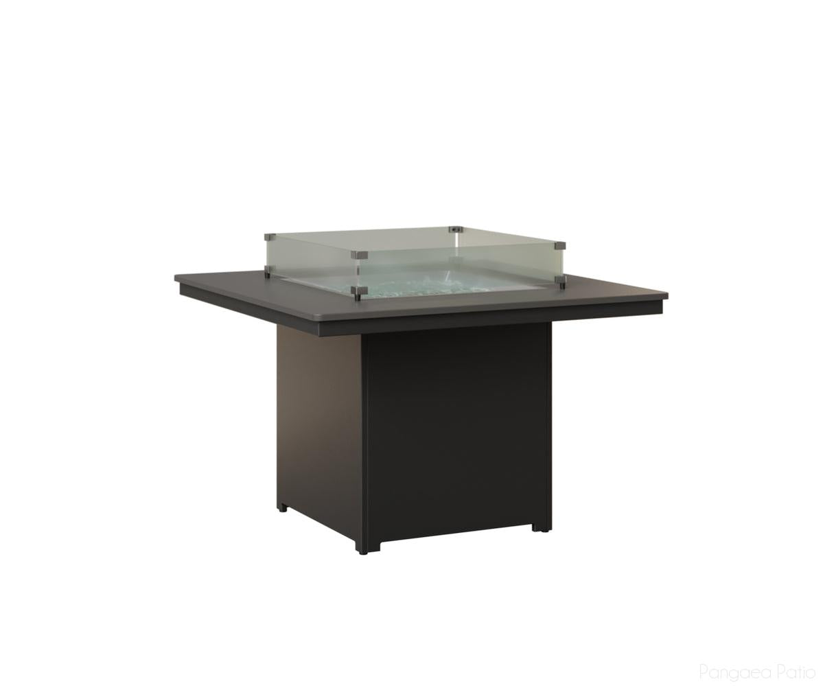 BGNHFT3147DSTMB-Berlin Gardens-Numa Square Fire Table - Hammered Top - Dining Height-Stainless BG-MGP Matte Black-Pangaea Patio