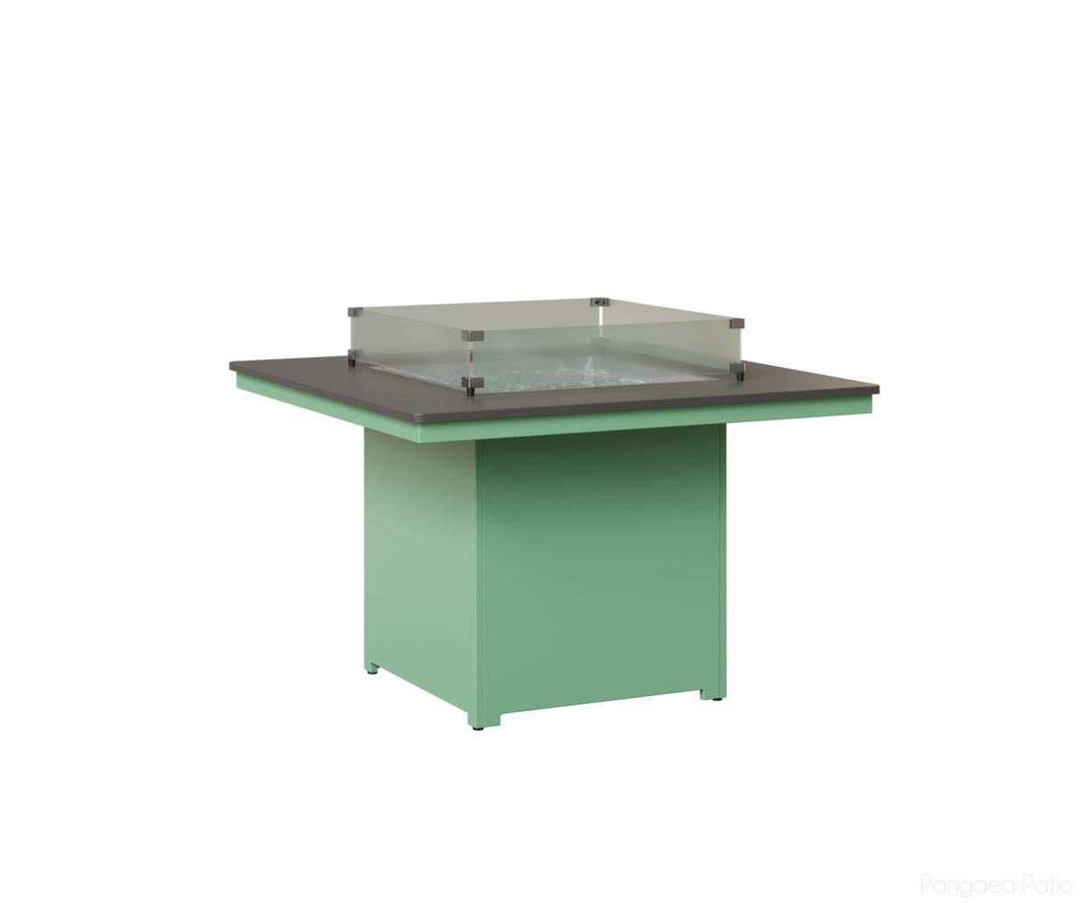 BGNHFT3147DSTMI-Berlin Gardens-Numa Square Fire Table - Hammered Top - Dining Height-Stainless BG-MGP Mint-Pangaea Patio