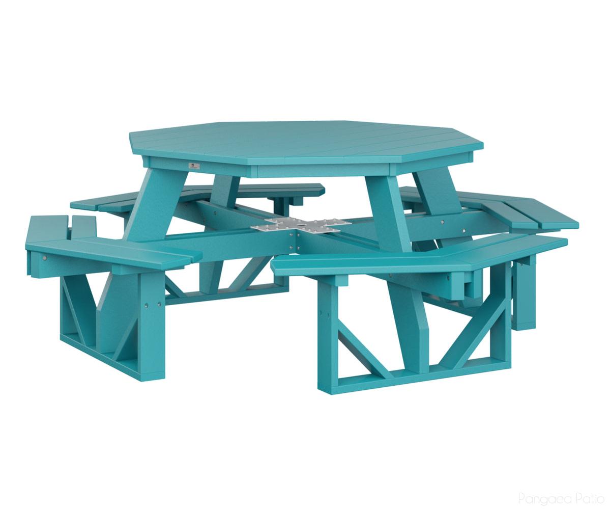 BGPOPT5184AB-Berlin Gardens-Octagon Picnic Table-Aruba Blue BG-Pangaea Patio