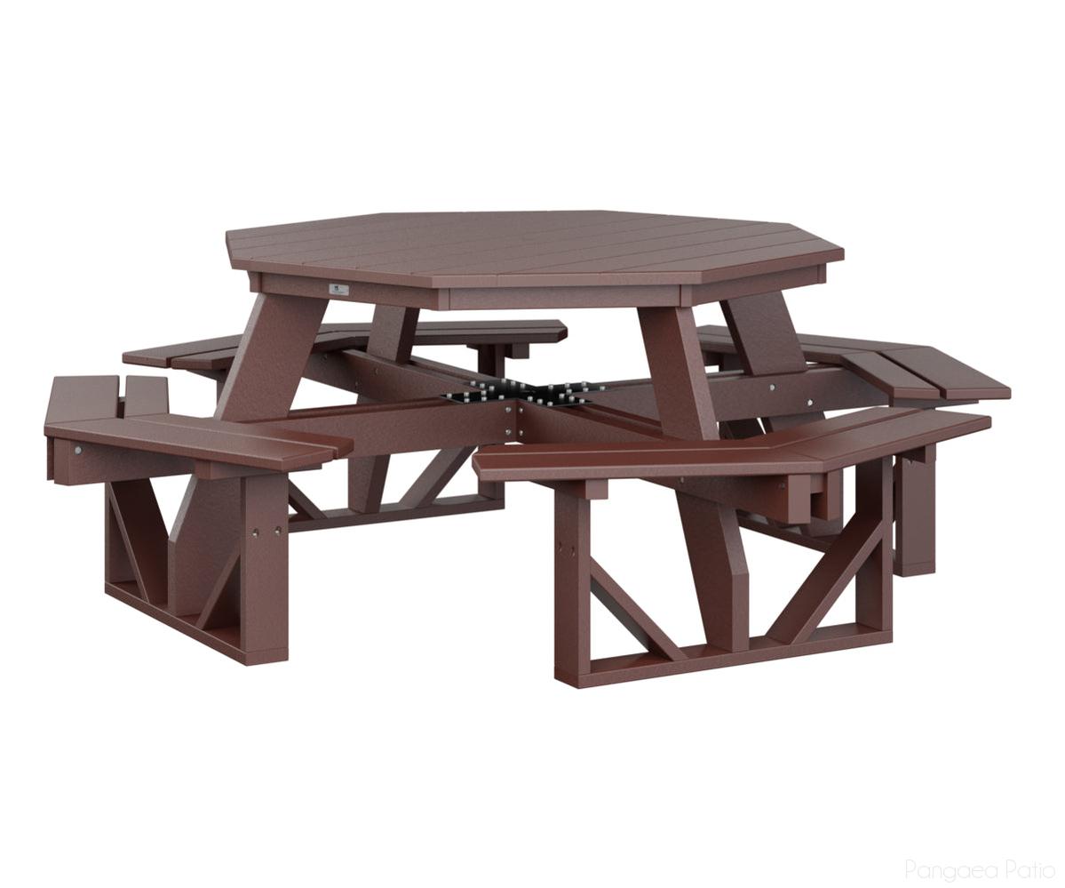 BGPOPT5184BR-Berlin Gardens-Octagon Picnic Table-Burgundy BG-Pangaea Patio