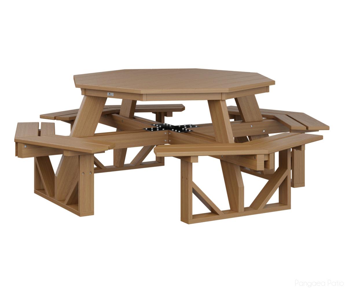 BGPOPT5184NT-Berlin Gardens-Octagon Picnic Table-Natural Teak BG-Pangaea Patio