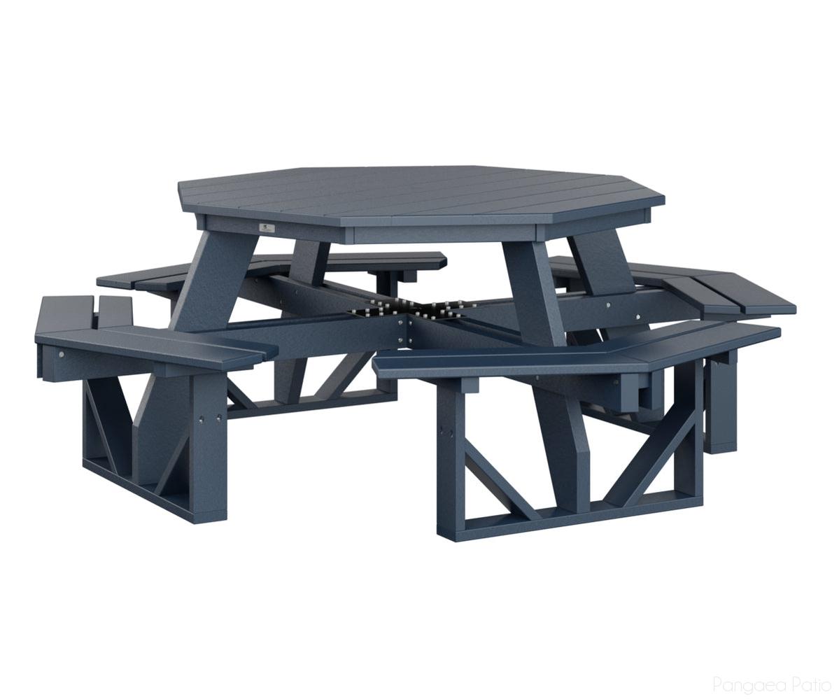 BGPOPT5184NB-Berlin Gardens-Octagon Picnic Table-Navy Blue BG-Pangaea Patio