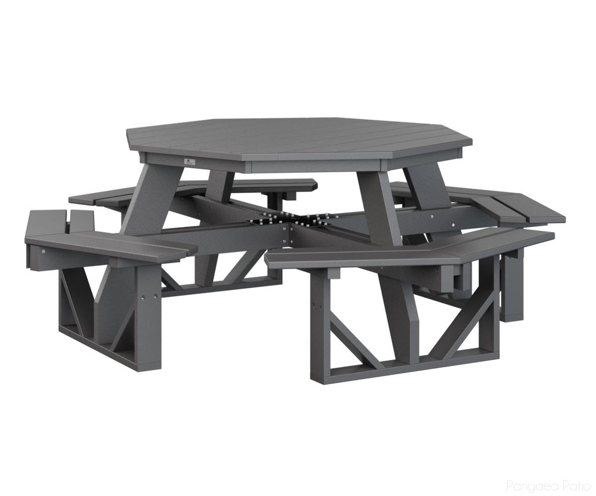 BGPOPT5184SG-Berlin Gardens-Octagon Picnic Table-Smoke Gray BG-Pangaea Patio
